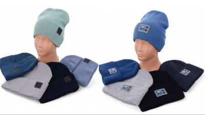 В'язана подвiйна шапка без флісу для пiдлiткiв (р-р: 50-56) R21 рiзнi кольори. вир-во Україна., фото 1