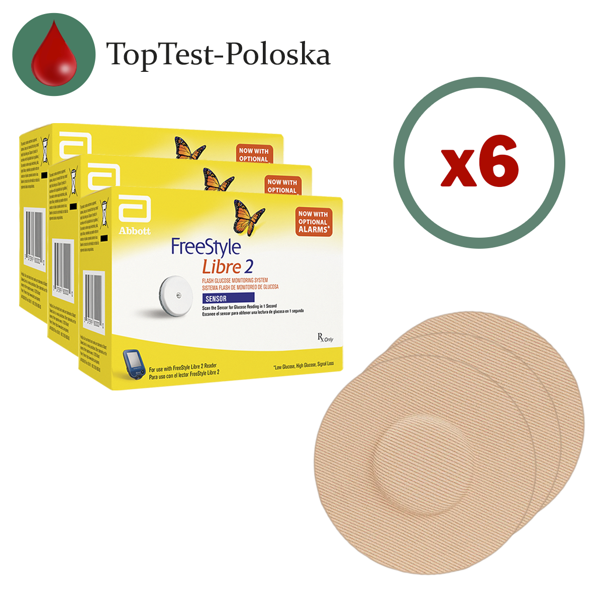 Сенсор Freestyle Libre 2 (ФріСтайл Лібре) 6 уп. і 6 тейпів у комплекті, фото 1