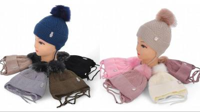 В'язана шапка на флiсi для дiтей (р-р: 46-50; 1-3 роки) R25 рiзнi кольори. вир-во Україна., фото 1