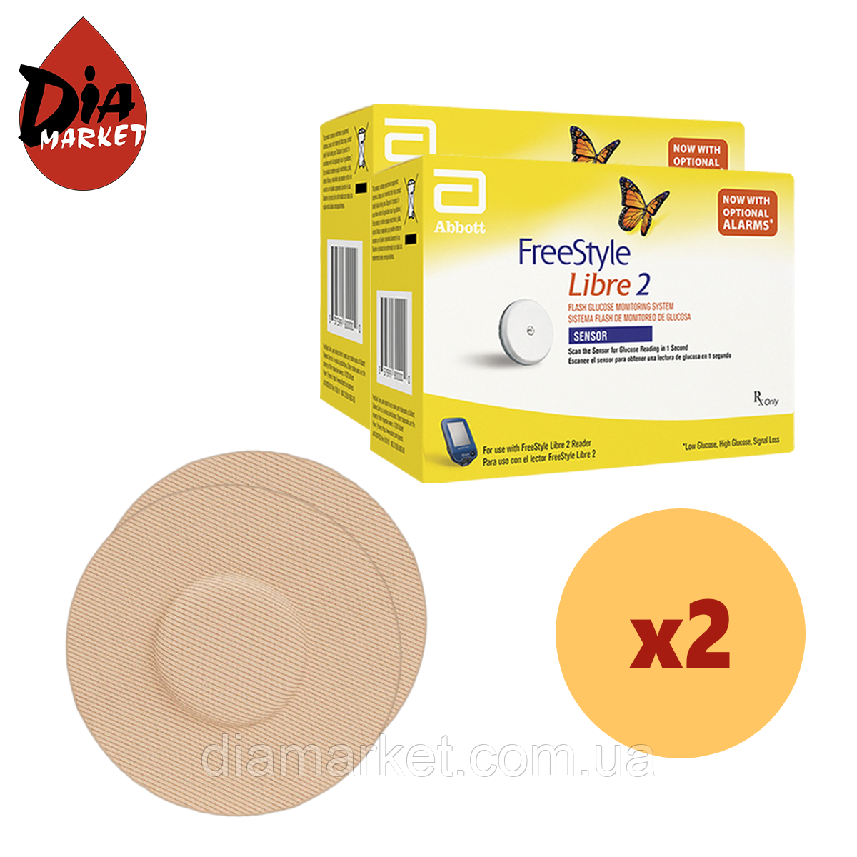 Сенсор Freestyle Libre 2 (ФріСтайл Лібре) 2 уп. і 2 тейпи в комплекті, фото 1