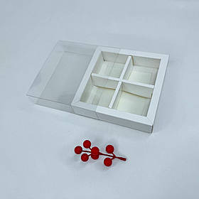 Коробка для моті, 130*125*35 мм, з вікном, біла