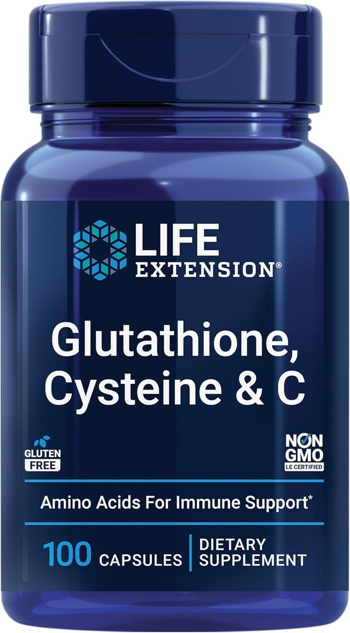 Life Extension Glutathione, Cysteine & C / Глутатіон, цистеїн і вітамін C антиоксиданти 100 капсул