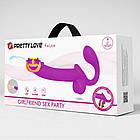 Безремневий страпон Pretty Love з імітацією еякуляції для пар пеггінг і інтимних ігор