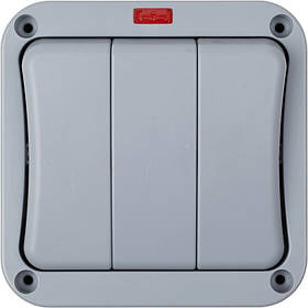 Всепогодний вимикач HiSmart 3 вимикачі, IP66, EU