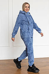 Теплий костюм спортивний великих розмірів на флісі з кофтою і капюшоном