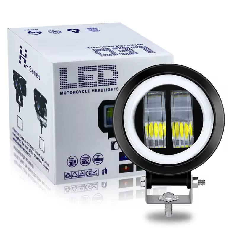 Led фара додаткова лінзована з ДХО 20w 12-24v кругла (73*80*51 мм), фото 1
