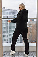 Жіночий теплий спортивний костюм із кофтою на змійці на овчині (Батал), фото 9