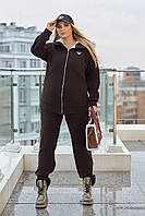 Костюм жіночий спортивний зимовий з тринитки на флісі з хутром рр.50-52,54-56,58-60,62-64, фото 8