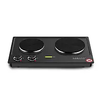 Плита електрична настільна Sokany SK-07002 2 конфорки 1000 + 1500 Вт чорна