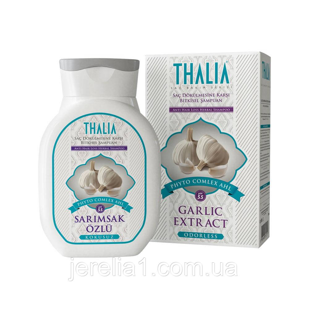 Шампунь проти випадіння волосся з фітокомплексом та часником THALIA, 300 мл, фото 1