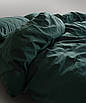 Постільна білизна варена бавовна Limasso Standart Dark Green однотонна Туреччина полуторний, євро, сімейний, фото 5