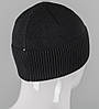 Вязана вовняна шапка без підкладки, з відворотом Nord (251254), Чорний, фото 2