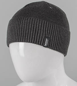 Вязана вовняна шапка без підкладки, з відворотом Nord (251254), Темно-сірий