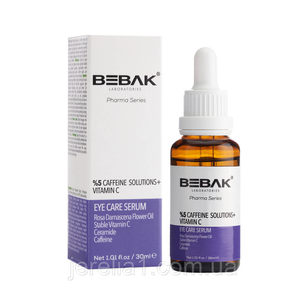 Сироватка для зони навколо очей з кофеїном і вітаміном С Bebak Pharma, 30 мл, фото 1