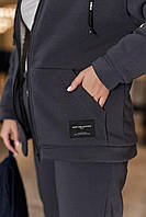 Жіночий зимовий спортивний костюм із курткою на овчині з капюшоном (Батал), фото 2