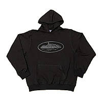 Мужское худи Corteiz черное однотонное худи на флисе с принтом Кортез спортивная толстовка для парня Corteiz