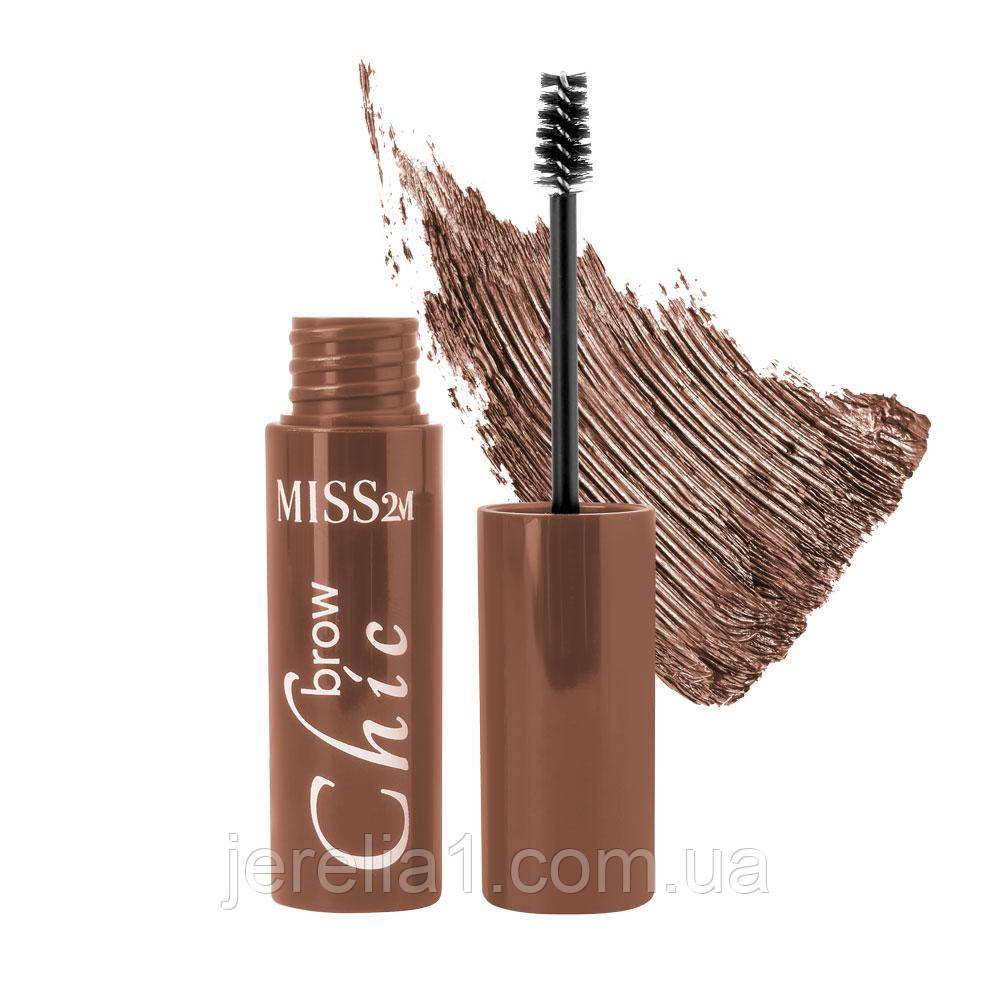 Кремова туш для брів MISS2M 02 Kakao Chocolate, 4 мл, фото 1