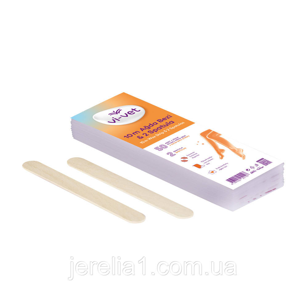 Смужка для воскової депіляції з 2 шпателями в комплекті Vi-Vet, 10 м., фото 1