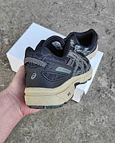 Чоловічі кросівки Asics Gel Venture 6 Black Khaki Асікс Гель Вентуре 6 чорні хакі шкіра сітка для хлопців, фото 5