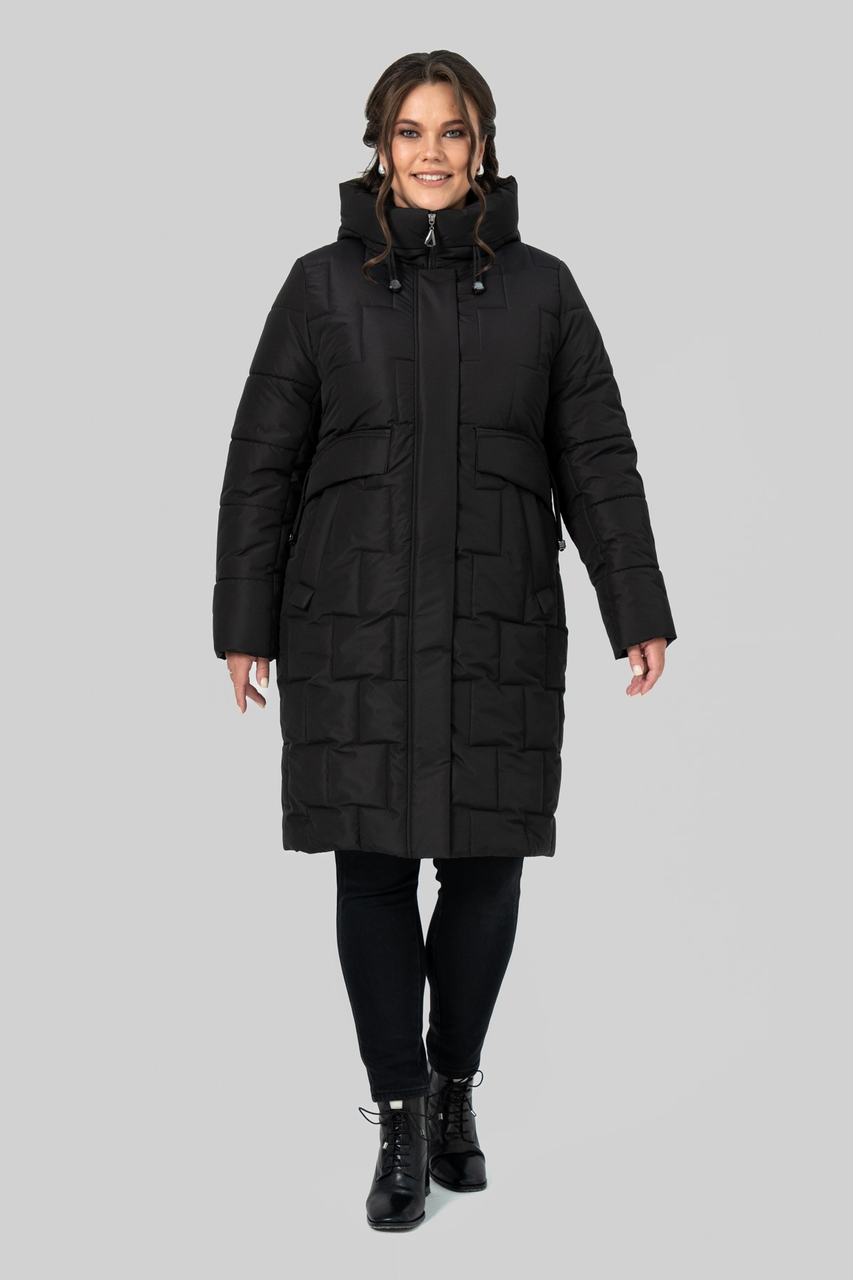 Стильне чорне зимове жіноче пальто Хелена, фото 1