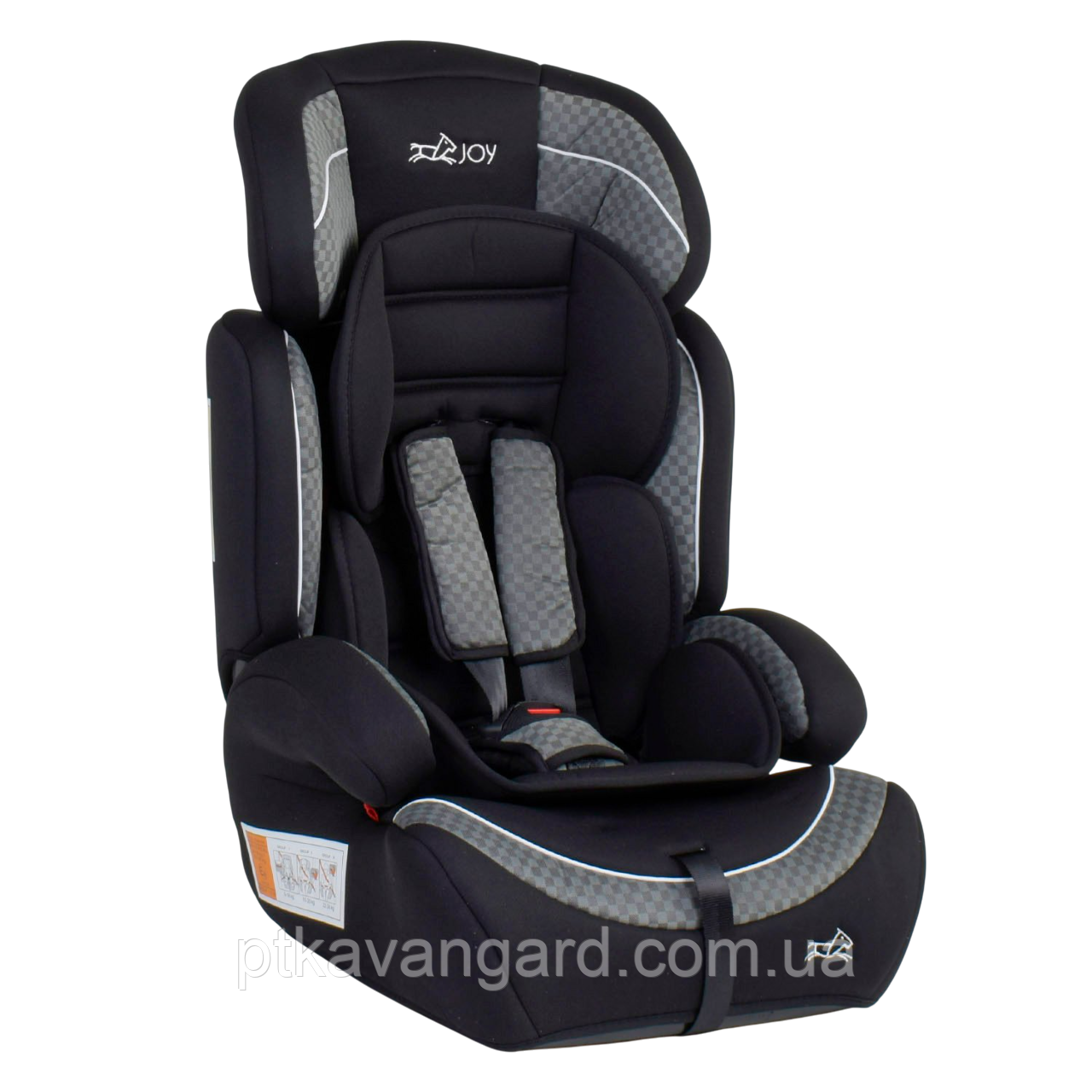 Автокрісло дитяче з бустером JOY (група 1-2-3, вага 9-36кг) 57893 чорно-сірий, фото 1