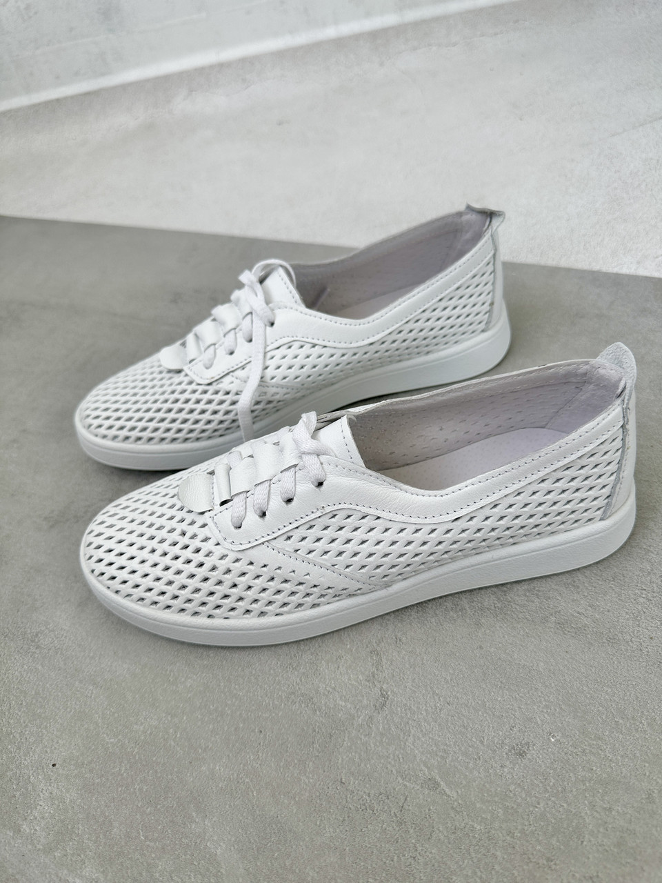 Жіночі літні білі мокасини на шнурівці 36 р-р, фото 1