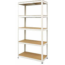 Стелаж металевий 5 полиць 180х90х40 Siker GoodTool P9040 білий для офісу комори підвалу гаража магазину, фото 4