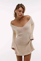 Ніжна жіноча міні сукня із мʼякого трикотажу Smm9482