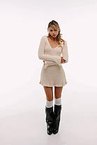 Ніжна жіноча міні сукня із мʼякого трикотажу Smm9482, фото 3