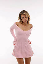 Ніжна жіноча міні сукня із мʼякого трикотажу Smm9482, фото 5