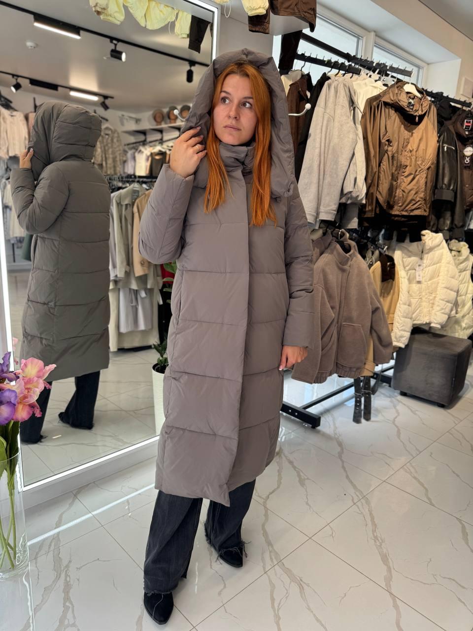 Жіноча куртка довга біпух, фото 1