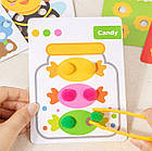 Дитяча логічна гра сортер з пінцетом та помпонами | Розвивальна іграшка для моторики, фото 3
