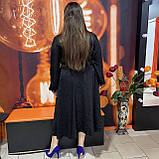 Плаття святкове на запах великий розмір декольте 56 чорне, фото 4