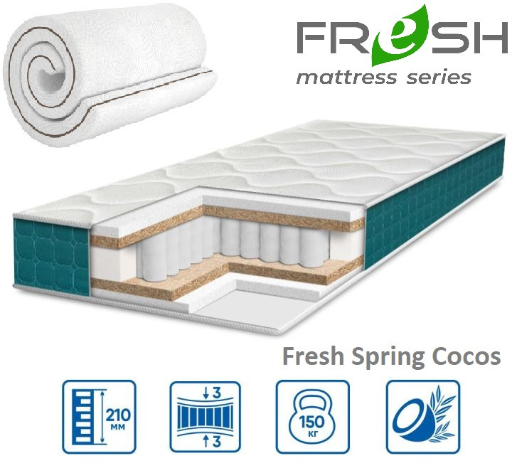 Матрац Fresh Spring Cocos 21см 160*200 (Вакумне скручування!), фото 1