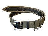 Ремінь офіцерський польовий (стропа + шкіра) олива 130 см, фото 10