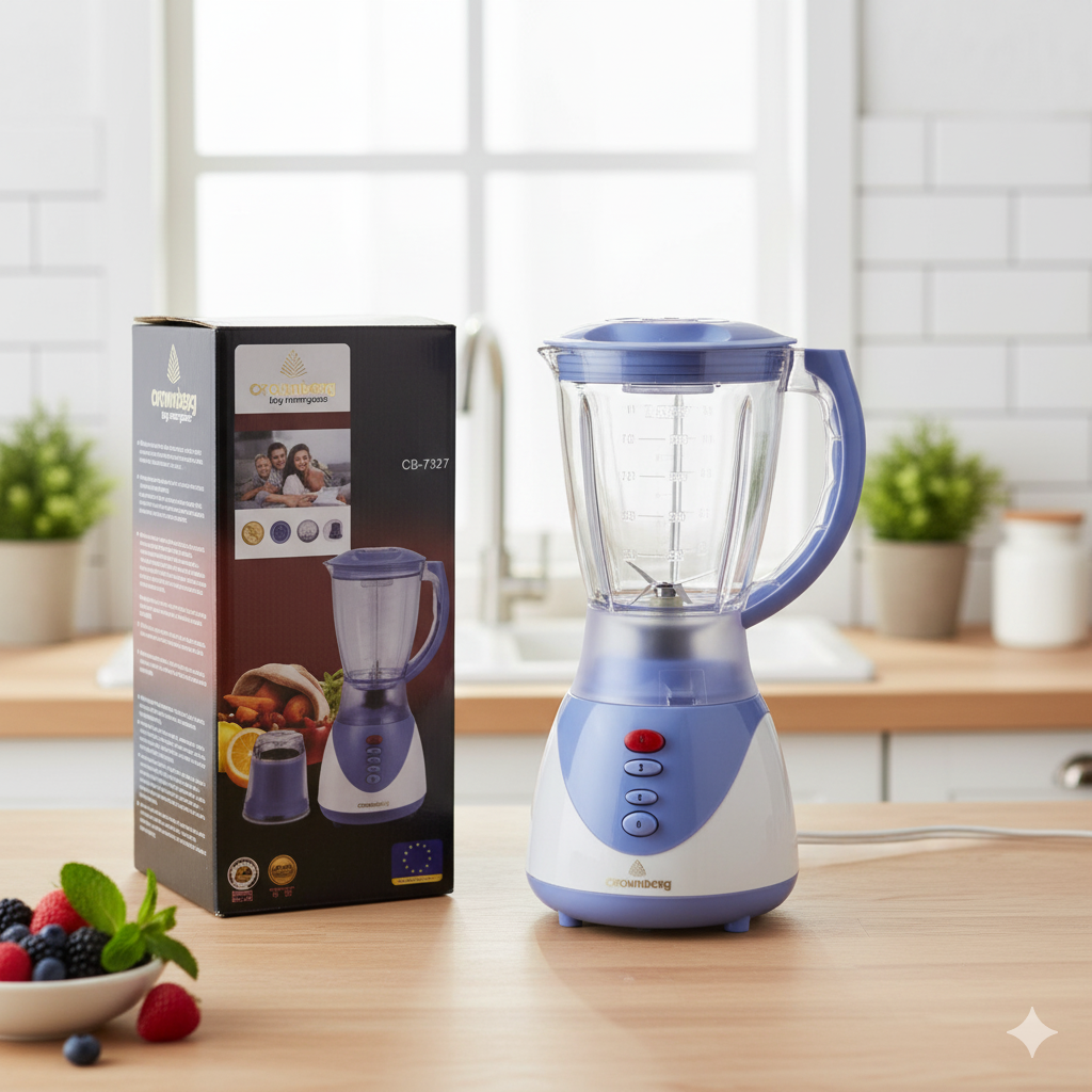 Блендер потужність 800W Crownberg CB-7327 з чашею на 1,5 літра 3 режими швидкості, фото 1