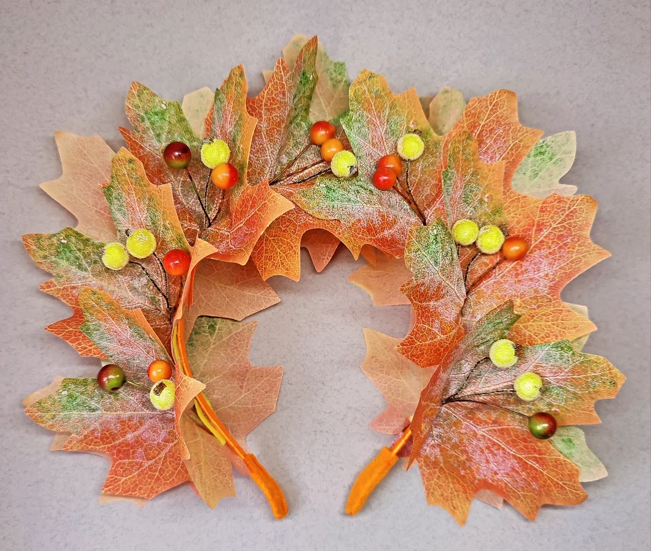 Осінній обруч Осінній обідок віночок Осінь Осенний обруч ободок Обруч з листям Ободок с листьями Осенние, фото 1