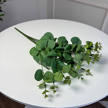 Букет добавка евкаліпт штучний світло-зелений, пластик 5 гілок 35 см, 5 шт/уп