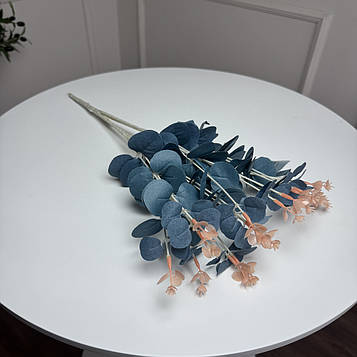 Букет добавка евкаліпт штучний голубий, пластик 5 гілок 35 см, 5 шт/уп