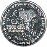 Камерун 7500 франків-5 африка 2006 рік Весілля Латунь з срібним покриттям, 12.5g, ø 30.5mm №2186, фото 2