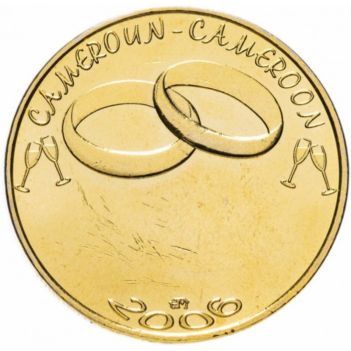 Камерун 7500 франків-5 африка 2006 рік Весілля Латунь  12.5g, ø 30.5mm №2189, фото 1