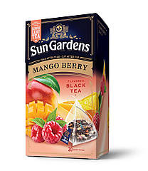 Чорний чай Sun Gardens Mango Berry з манго та малиною у пірамідках 20 шт.