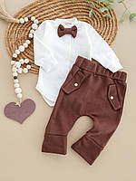 Теплий комплект «Джентельмен» для хлопчиків : боді + штанці (тканина футер)