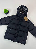 Мужская зимняя куртка Burberry Пуховик Теплая куртка Burberry Черный Короткий Стильный Пуховик на зиму Оверсайз Большой размер