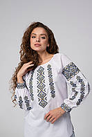 Вишиванка жіноча з геометричним орнаментом хрестиком