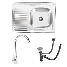 Комплект: мийка VALESO 8060 САТИН "R" 0,7/160 + змішувач 56 NESP