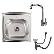 Комплект: мийка VALESO 5050 САТИН 0,7/160 + змішувач VALESO NS02A