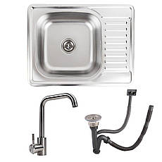 Комплект: мийка VALESO 6550 ДЕКОР 0,8/180 + змішувач VALESO NS02A