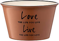 Бульйонниця ARDESTO Way of life кераміка 550 мл Коричневий діаметр 13 см, Супниця Керамічна 550 мл для НВЧ ПММ