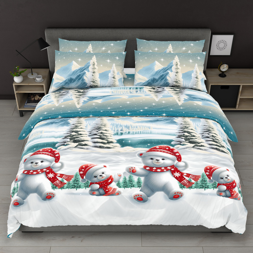 Снігова феєрія - Бязь Gold - Полуторний комплект постільної білизни, фото 1